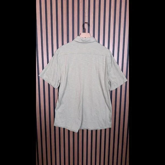 Faherty Shirt XL Men Green Heather Short Sleeve Casual Button Down Stretch